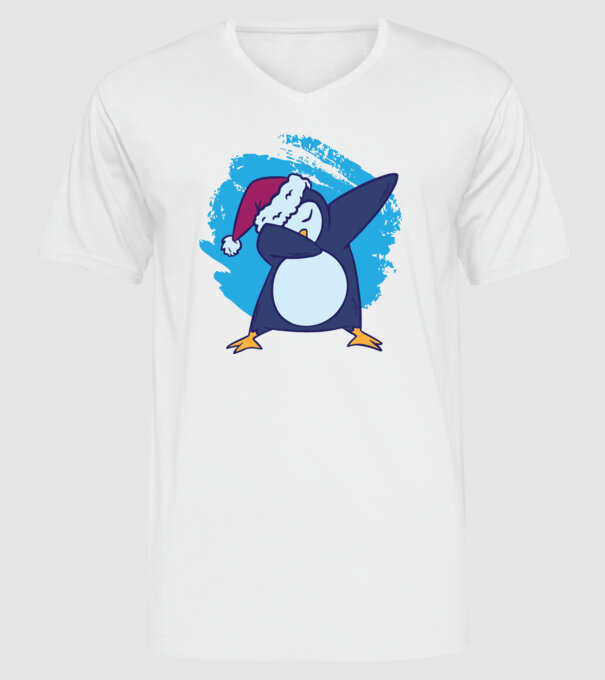 Pinguin DAB model alb pe tricou