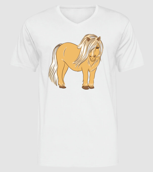 Ponei model alb pe tricou