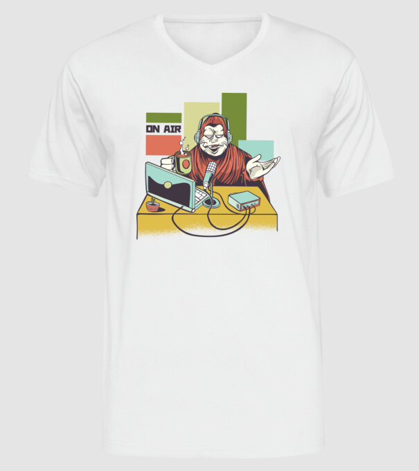 Yeti cu Radio model alb pe tricou