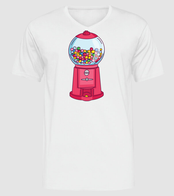 Automat Gumă de mestecat model alb pe tricou