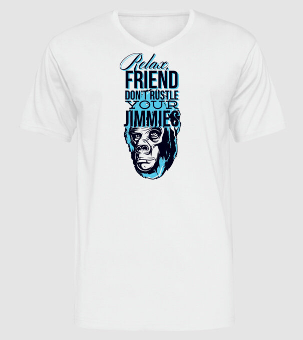 Relax Friend model alb pe tricou
