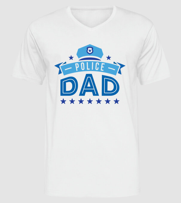 Tată Polițist model alb pe tricou