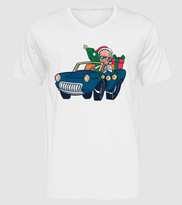 Ridin with Biden Crăciun model alb pe tricou