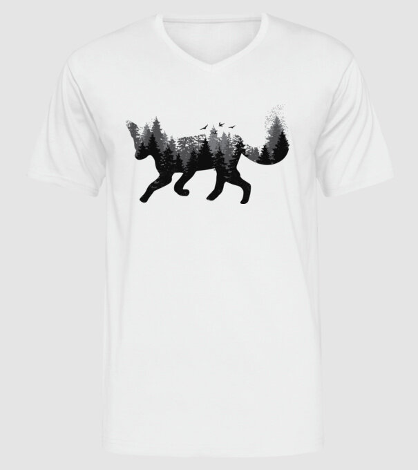Vulpe pădure Natură model alb pe tricou