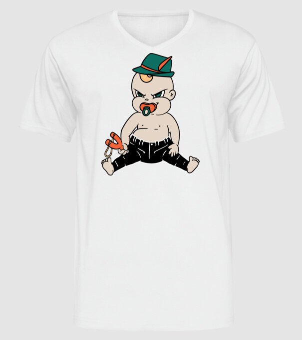 Bebe neastâmpărat model alb pe tricou