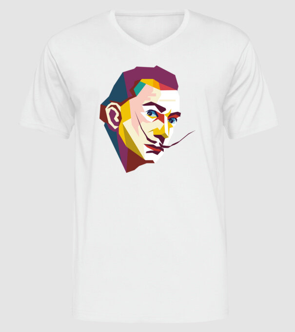Salvador Dali abstract model alb pe tricou
