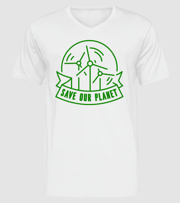 Save Our Planet - Ziua Pământului model alb pe tricou
