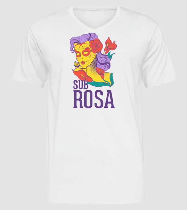 Sub Rosa model alb pe tricou