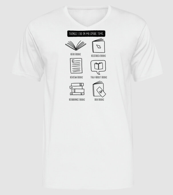 Program de timp liber - Citit model alb pe tricou