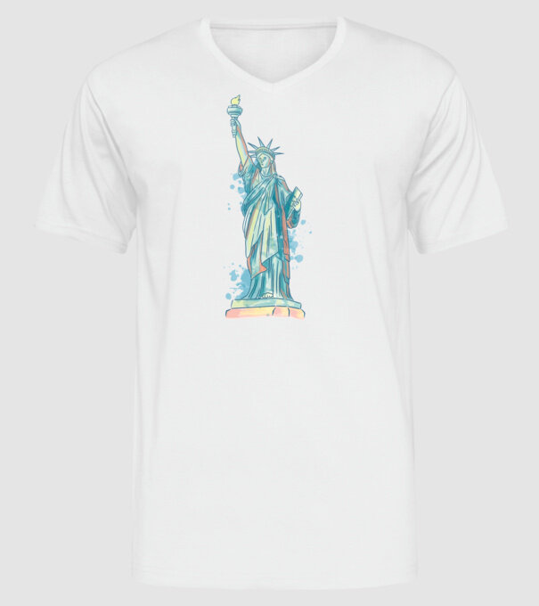 Statuia Libertății model alb pe tricou