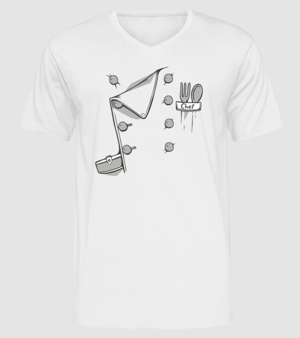 Costum bucătar model alb pe tricou