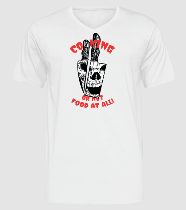 Cuțite de bucătar model alb pe tricou
