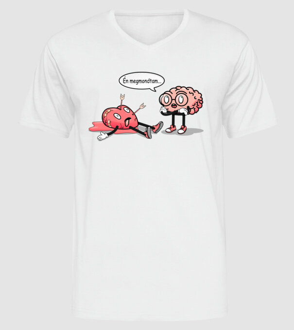 Inimă frântă - Terapie creier vs inimă model alb pe tricou