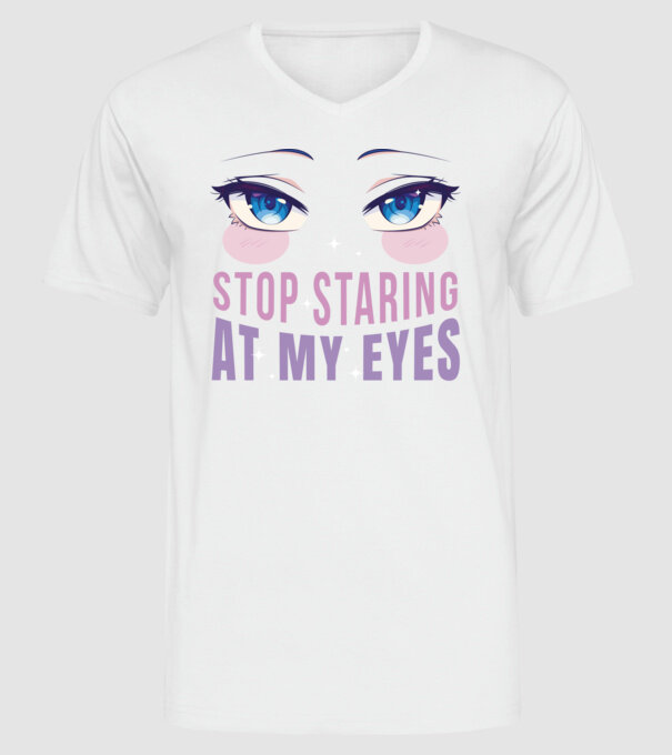 Ochi sexy Anime model alb pe tricou