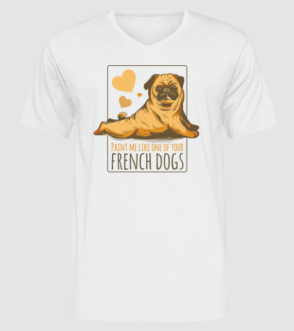 Mops sexy model alb pe tricou