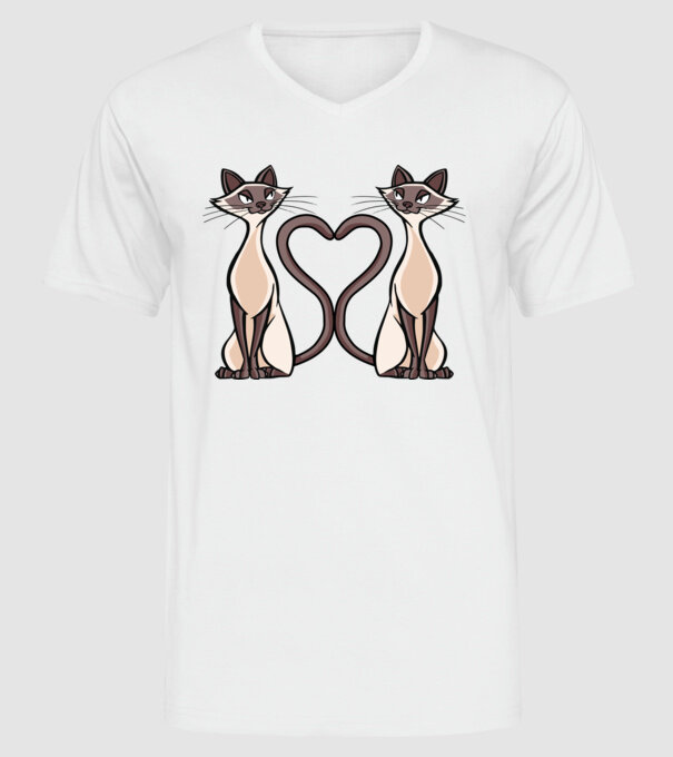 Pisicuțe Siameze model alb pe tricou