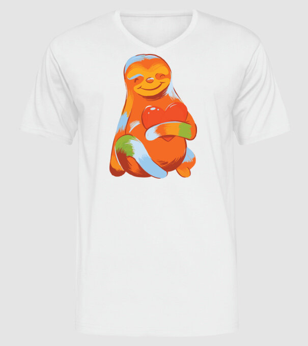 Leneș colorat model alb pe tricou