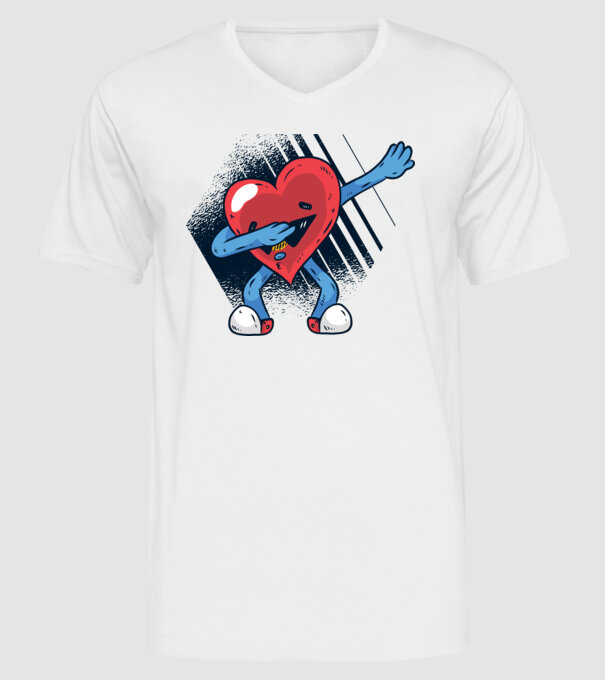 'Inimă DAB Floss Heart tricou amuzant pentru Valentine''s Day' model alb pe tricou