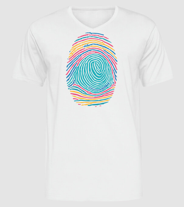 Amprentă curcubeu model alb pe tricou