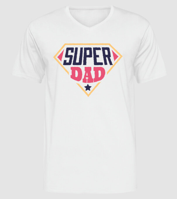 Super Tata model alb pe tricou