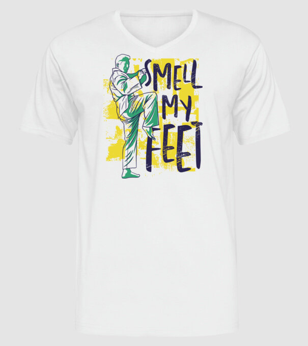 Taekwondo model alb pe tricou