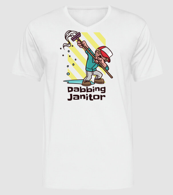 Cleaning DAB model alb pe tricou