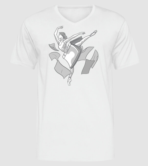 Balerină dansatoare model alb pe tricou