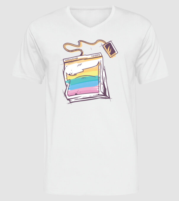 Filtru de ceai model alb pe tricou