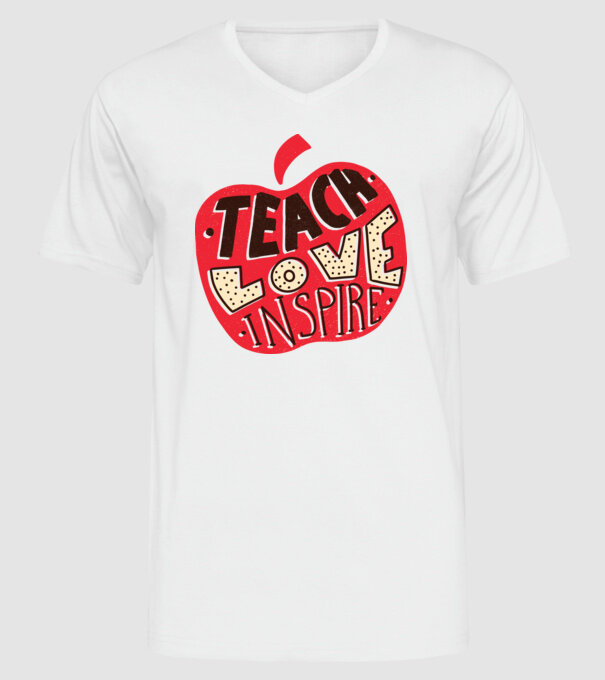 Teach Love Inspire pentru profesori model alb pe tricou