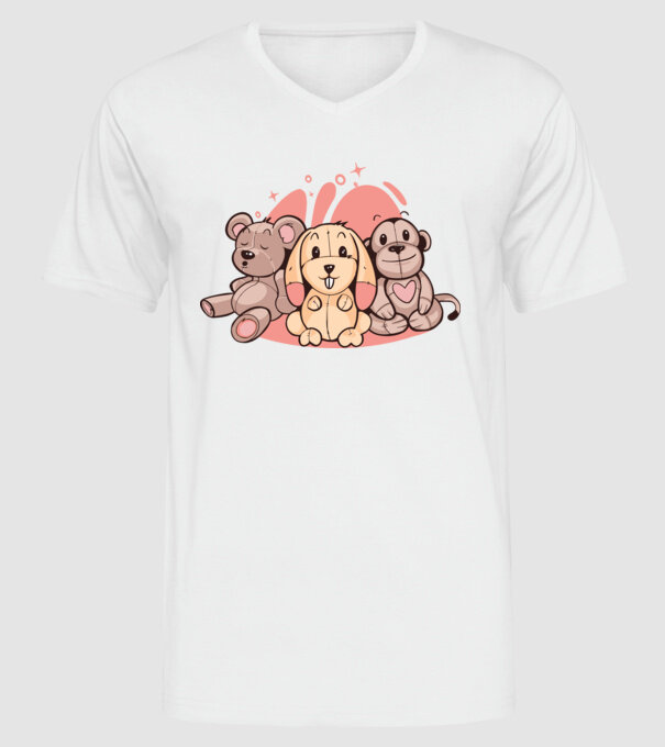 Animale Teddy model alb pe tricou