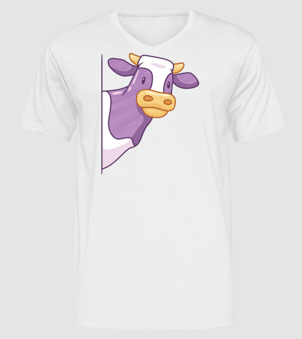 Vacă model alb pe tricou