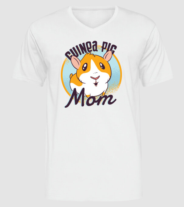 Mamă Porcușor de Guineea model alb pe tricou