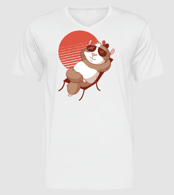 Porcușor de Guineea Relax model alb pe tricou