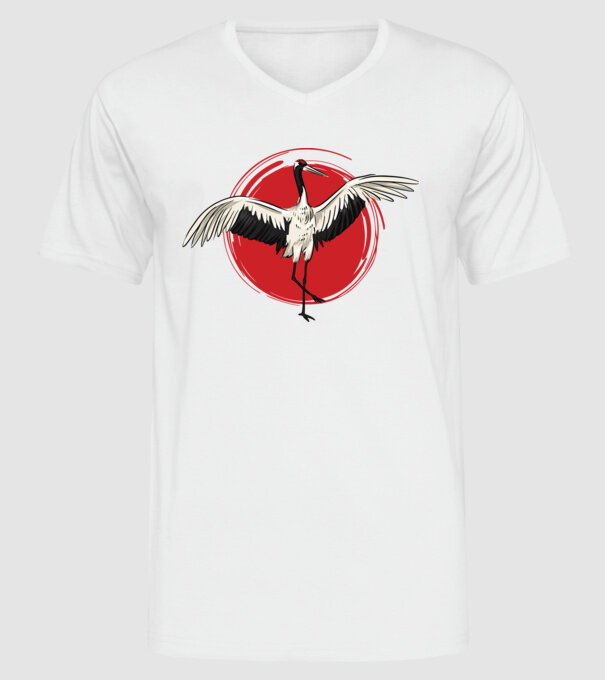 Pasăre Thai Chi model alb pe tricou