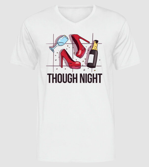 Though Night - seară grea model alb pe tricou