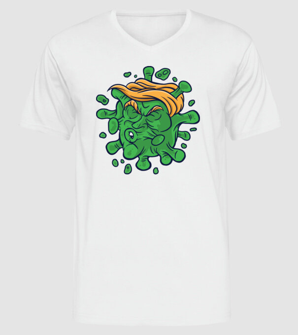 Covid Trump model alb pe tricou
