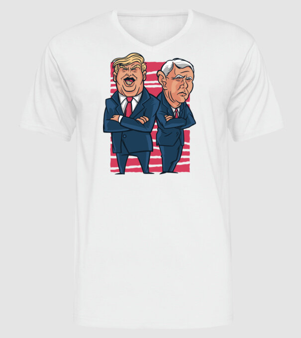 Trump Pence USA model alb pe tricou