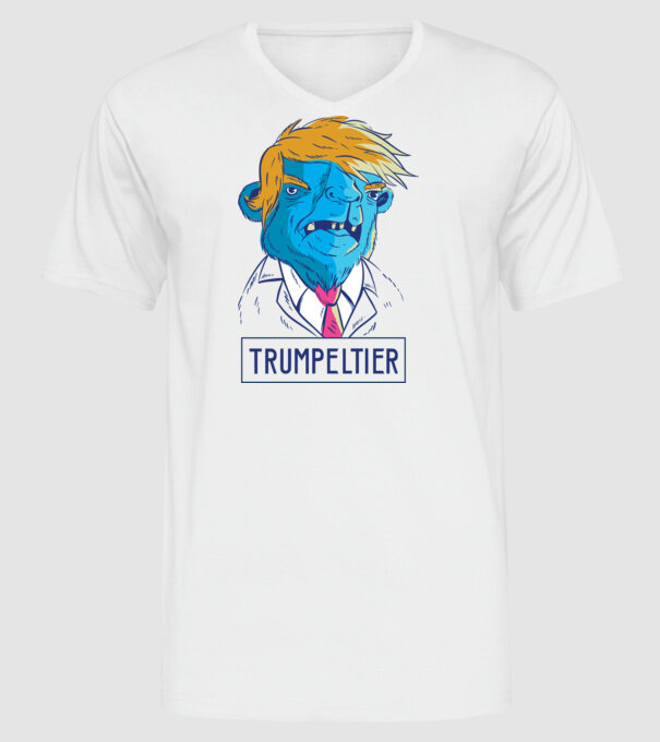 Trumpeltier monstru Trump model alb pe tricou
