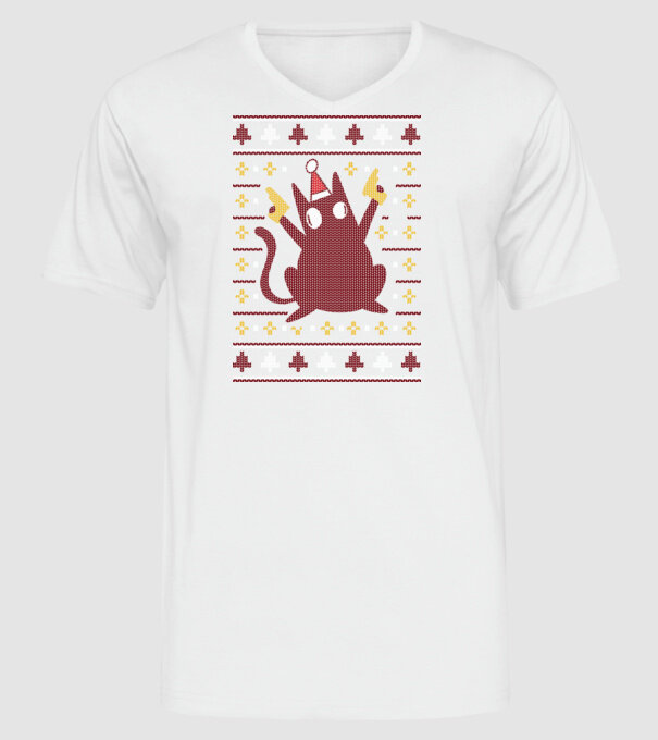 Pulover urât Pew Pew Pew Madafakas model alb pe tricou