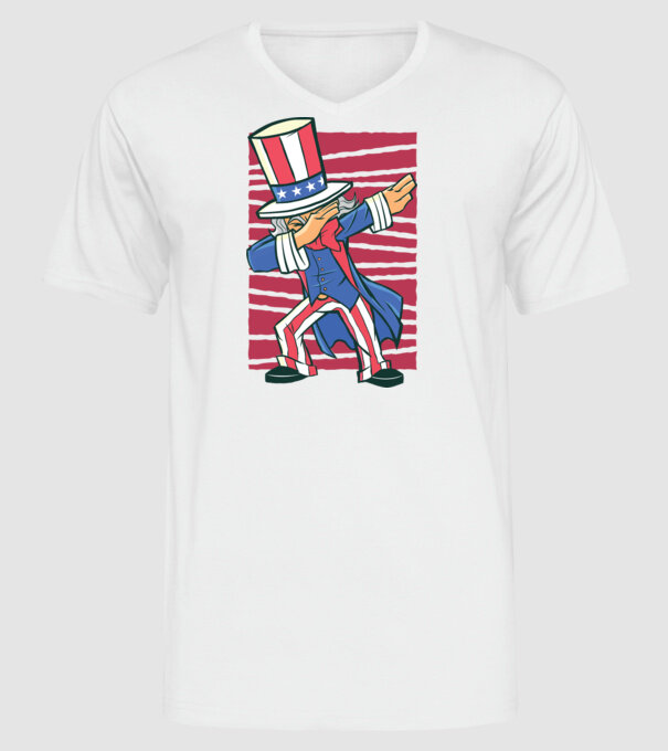Uncle Sam DAB model alb pe tricou