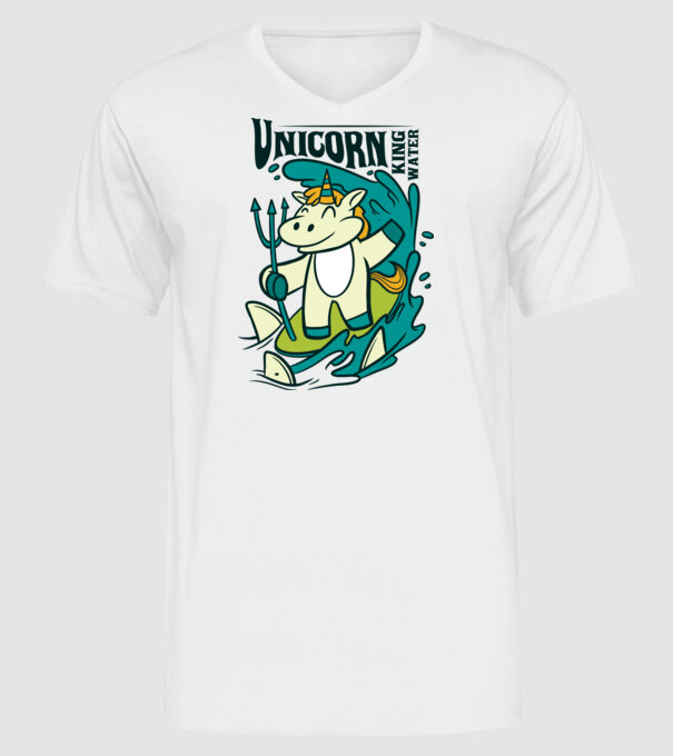 Unicorn regele apelor model alb pe tricou