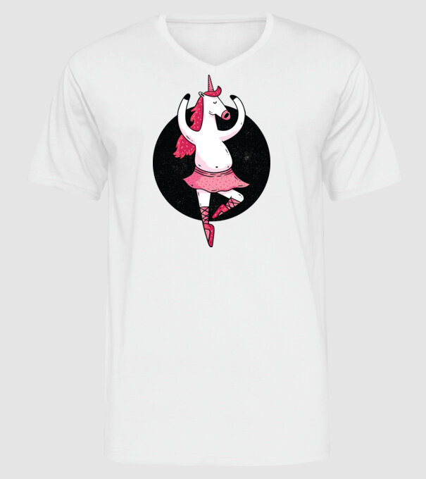 Unicorn Balet model alb pe tricou