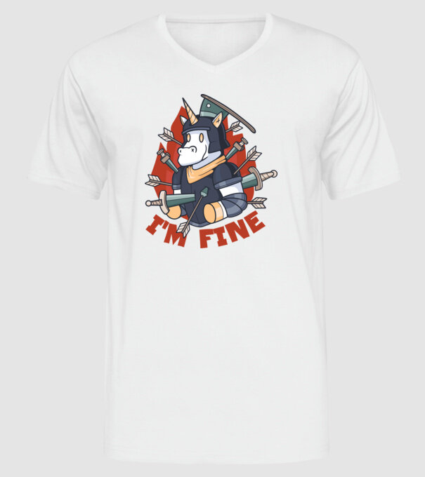 Cavaler Unicorn model alb pe tricou