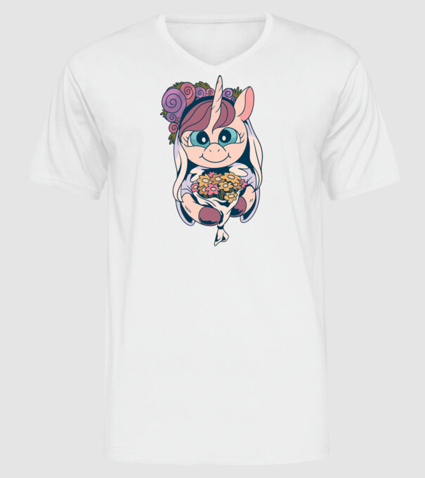 Unicorn Mireasă model alb pe tricou
