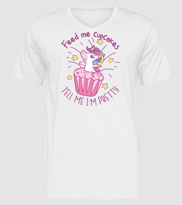 Unicorn Muffin model alb pe tricou