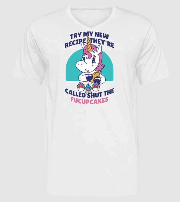 Unicorn Rețetă model alb pe tricou