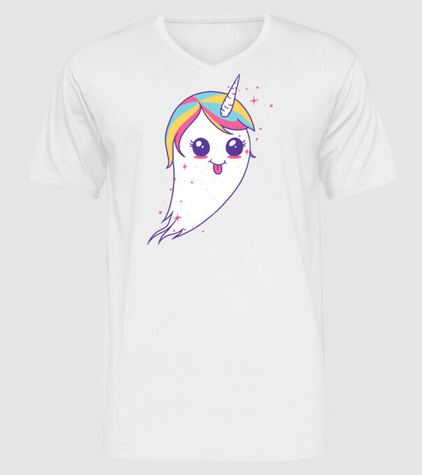 Unicorn Fantoma model alb pe tricou