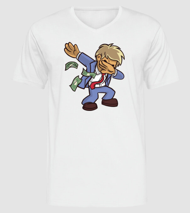 Om de afaceri DAB model alb pe tricou