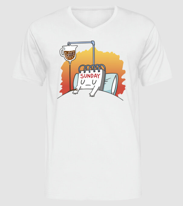 Oboseala de duminică model alb pe tricou