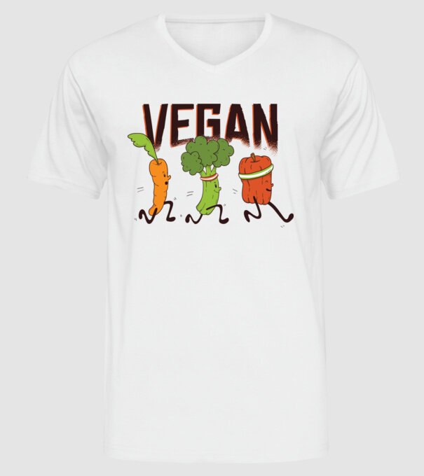 Legume vegan model alb pe tricou